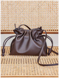 Elegant Oversized Cowhide Leather Tote Bag for Women with Drawstring Closure