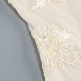 Elegant Floral Formal Gown Dress with Train, Slim Fit Luxury Backless Long Champagne Evening Dress for Weddings