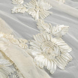 Elegant Floral Formal Gown Dress with Train, Slim Fit Luxury Backless Long Champagne Evening Dress for Weddings