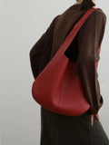 Essentials Slouchy Leather Hobo Bag, Must-have Fashion Designer Minimalist Handbag, Cowhide Bucket Bag