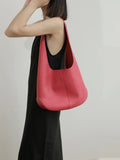 Essentials Slouchy Leather Hobo Bag, Must-have Fashion Designer Minimalist Handbag, Cowhide Bucket Bag