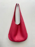 Essentials Slouchy Leather Hobo Bag, Must-have Fashion Designer Minimalist Handbag, Cowhide Bucket Bag