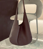 Essentials Slouchy Leather Hobo Bag, Must-have Fashion Designer Minimalist Handbag, Cowhide Bucket Bag