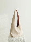 Essentials Slouchy Leather Hobo Bag, Must-have Fashion Designer Minimalist Handbag, Cowhide Bucket Bag