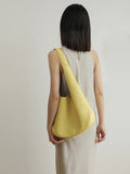 Essentials Slouchy Leather Hobo Bag, Must-have Fashion Designer Minimalist Handbag, Cowhide Bucket Bag