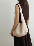 Essentials Slouchy Leather Hobo Bag, Must-have Fashion Designer Minimalist Handbag, Cowhide Bucket Bag