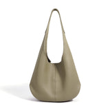 Essentials Slouchy Leather Hobo Bag, Must-have Fashion Designer Minimalist Handbag, Cowhide Bucket Bag