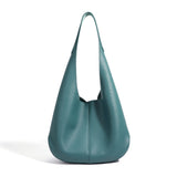 Essentials Slouchy Leather Hobo Bag, Must-have Fashion Designer Minimalist Handbag, Cowhide Bucket Bag