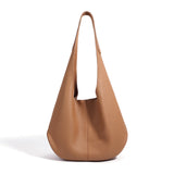 Essentials Slouchy Leather Hobo Bag, Must-have Fashion Designer Minimalist Handbag, Cowhide Bucket Bag