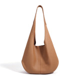 Essentials Slouchy Leather Hobo Bag, Must-have Fashion Designer Minimalist Handbag, Cowhide Bucket Bag