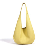 Essentials Slouchy Leather Hobo Bag, Must-have Fashion Designer Minimalist Handbag, Cowhide Bucket Bag