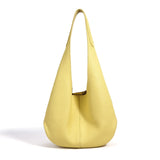 Essentials Slouchy Leather Hobo Bag, Must-have Fashion Designer Minimalist Handbag, Cowhide Bucket Bag