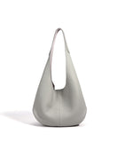 Essentials Slouchy Leather Hobo Bag, Must-have Fashion Designer Minimalist Handbag, Cowhide Bucket Bag