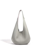 Essentials Slouchy Leather Hobo Bag, Must-have Fashion Designer Minimalist Handbag, Cowhide Bucket Bag
