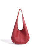 Essentials Slouchy Leather Hobo Bag, Must-have Fashion Designer Minimalist Handbag, Cowhide Bucket Bag