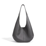 Essentials Slouchy Leather Hobo Bag, Must-have Fashion Designer Minimalist Handbag, Cowhide Bucket Bag