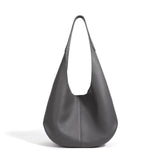 Essentials Slouchy Leather Hobo Bag, Must-have Fashion Designer Minimalist Handbag, Cowhide Bucket Bag