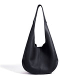 Essentials Slouchy Leather Hobo Bag, Must-have Fashion Designer Minimalist Handbag, Cowhide Bucket Bag