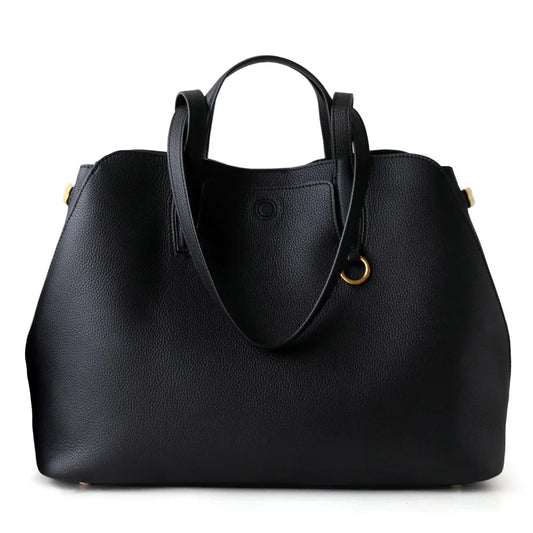 Everyday Essential Cowhide Leather Tote, Soft Full Grain Cowhide Shoulder Bag for Work & Travel