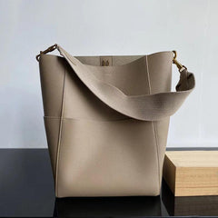 Extra Large Genuine Leather Bucket Bag, Minimalist Classic Leather Tote Bag, Fashion Designer Shoulder Bag Wide Strap, Gift For Her - Alexel Crafts Extra Large Genuine Leather Bucket Bag, Minimalist Classic Leather Tote Bag, Fashion Designer Shoulder Bag Wide Strap, Gift For Her - Alexel Crafts