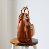 Full Grain Leather Women's Shoulder Bag, Men's Handmade Italian Tanned Grain Leather Crossbody Bag, Men's American Retro Casual Bag