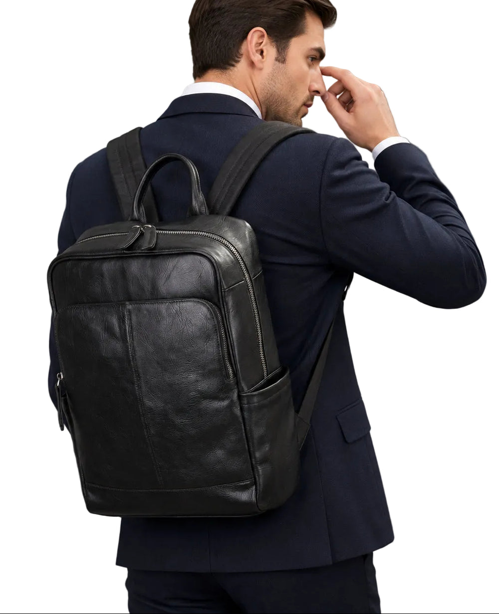 Full Grain Leather Backpack for Men | Vintage Handcrafted Cow hide Business Bag | Large Laptop Commuter Backpack