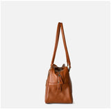 Full Grain Leather Bowling Bag – Handcrafted Structured Boston Shoulder Bag | Cowhide Top Handle Handbag