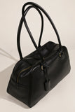 Full Grain Leather Bowling Bag – Handcrafted Structured Boston Shoulder Bag | Cowhide Top Handle Handbag