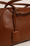Full Grain Leather Bowling Bag – Handcrafted Structured Boston Shoulder Bag | Cowhide Top Handle Handbag