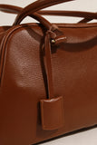 Full Grain Leather Bowling Bag – Handcrafted Structured Boston Shoulder Bag | Cowhide Top Handle Handbag
