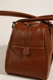 Full Grain Leather Bowling Bag – Handcrafted Structured Boston Shoulder Bag | Cowhide Top Handle Handbag