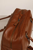 Full Grain Leather Bowling Bag – Handcrafted Structured Boston Shoulder Bag | Cowhide Top Handle Handbag