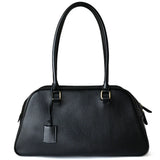 Full Grain Leather Bowling Bag – Handcrafted Structured Boston Shoulder Bag | Cowhide Top Handle Handbag