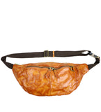 Full Grain Leather Chest Bag | Men's Distressed Crossbody Sling Bag with Phone Pocket
