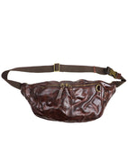 Full Grain Leather Chest Bag | Men's Distressed Crossbody Sling Bag with Phone Pocket