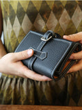 Handcrafted Full Grain Leather Jewellery Travel Organizer, Luxury Cowhide Jewellery Roll with Ring & Earring Holder, Portable Storage Case