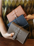 Handcrafted Full Grain Leather Jewellery Travel Organizer, Luxury Cowhide Jewellery Roll with Ring & Earring Holder, Portable Storage Case