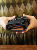 Handcrafted Full Grain Leather Jewellery Travel Organizer, Luxury Cowhide Jewellery Roll with Ring & Earring Holder, Portable Storage Case