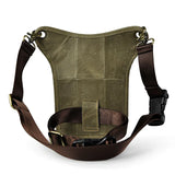 Full Grain Leather Sling Bag, Leather Motorcycle Hip Pouch, Male Knight Bull Head Bag and Sling Bags, Crazy Horse Leather Everyday Carry Pouch for Men Green