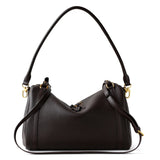 Full Grain Leather Pillow Boston Bag – Pebbled Cowhide & Suede Shoulder Bag | Gold Hardware, Top Handle & Crossbody Strap