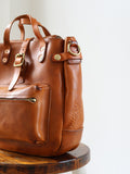 Full Grain Leather Women's Shoulder Bag, Men's Handmade Italian Tanned Grain Leather Crossbody Bag, Men's American Retro Casual Bag