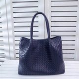 Italy Lambskin Leather Tote, Large Intrecciato Leather Bag, Classic Elegant Tote in Trendy, Designer Bag, Gift to Her