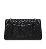 Genuine Caviar Leather Classic Flap Bag | Chain Strap Lock Bag, Leather Shoulder Purse, Diamond and V Geometric