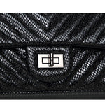 Genuine Caviar Leather Classic Flap Bag | Chain Strap Lock Bag, Leather Shoulder Purse, Diamond and V Geometric