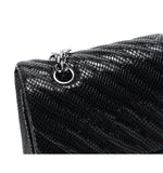 Genuine Caviar Leather Classic Flap Bag | Chain Strap Lock Bag, Leather Shoulder Purse, Diamond and V Geometric