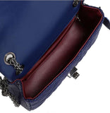 Genuine Caviar Leather Classic Flap Bag | Chain Strap Lock Bag, Leather Shoulder Purse, Diamond and V Geometric