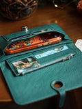 Genuine Cowhide Leather Passport Wallet | Handcrafted Large Phone Clutch & Card Holder