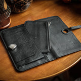 Genuine Cowhide Leather Passport Wallet | Handcrafted Large Phone Clutch & Card Holder