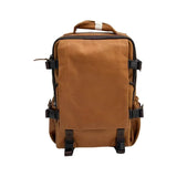 Genuine Full Grain Cowhide Leather Backpack for Men — Handmade Large Travel & Laptop Rucksack | 2 Sizes, 4 Colours | Tactical Buckle Design