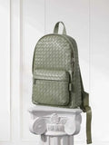 Hand-Woven Italian Lambskin Leather Backpack, Luxury Rucksack for Men & Women